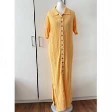 Free People Beach Riding Wellen Pullover Midikleid Gr. S Coverup Knopfleiste