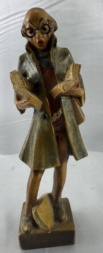 Holzfigur der bücherwurm - "der, bücherwurm"