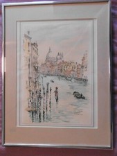 Canal Grande Venedig 1958 Aquarell Jan Korthals Kunstdruck ca. 31 cm x 41 cm