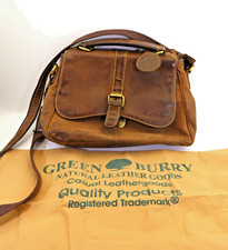 GREENBURRY Handtasche Damen Umhängetasche Bag Leder Braun mit Staubbeutel Lässig