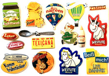 16 verschiedene Pins Lebensmittel mit 2 Ballons, Zeppelin und Silberlöffel Maggi