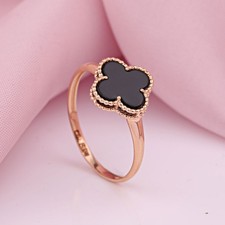 Rotgold 585 Ring Blume Klee