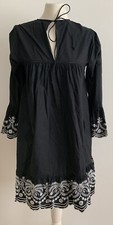 ZARA BASIC KLEID BOHO KLEID IN SCHWARZ MIT WEISS GR.M