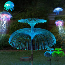 2er LED Solarleuchte Garten Dekor Solarlampe Wegeleuchte Licht RGB Quallen Licht