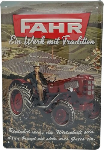 Fahr werk traktor blechschild - traktor,