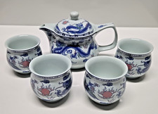 Edles chinesisches Teeset, 6-teilig, mit Drachen- und Phönixmotiv in Geschenkbox