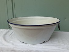 Emaille wanne Groß Waschwanne mit Griffen – alte Email Schüssel Blumen Deko 