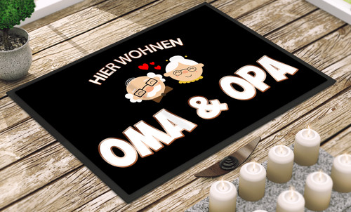 Oma opa fußmatte hier - opa,