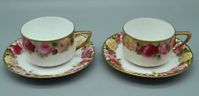 Beyer & Bock Tausendschön Rosen 2 Teetassen mit 2 Untertassen 1930/40 Set 2