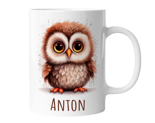 Kindertasse mit namen eule - kindertasse,