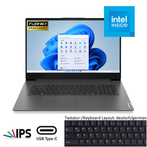 Lenovo v17 intel u300 - g4, 17.3"