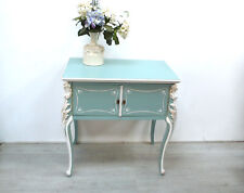 Konsolentisch Anrichte Chippendale Barock Stil, Vollholz, Mint Weiß Shabby Chic