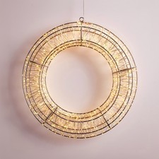 LED Adventskranz Lichterkranz  Ø40 oder 50 cm aus Metall mit Timer