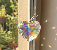 2 X Herz Regenbogen Kristall