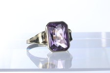 violetter Amethyst-Ring 8kt Goldring Damenring 333er Gold Schmuck 8 Karat 1950er