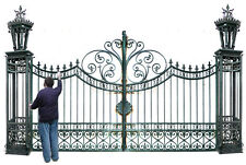 4m Doppelflügeltor Einfahrtstor Tor Eisentor Gartentor Toranlage wie Schloß T020