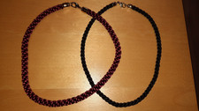 Pierre Lang 2 Kordelketten Schwarz 40cm/Rot 43cm mit GO Karabiner "Einwandfrei"