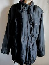 HERREN DESIGN-SEIDEN-PARKA-LANGE JACKE-GRÖSSE M (50) 100 % REINE SEIDE-Schwarz