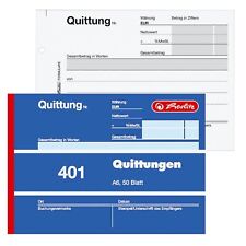 2 bis 8 Stk. - herlitz Quittungsblock 401 - Quittung -  50 Blatt - DIN A6