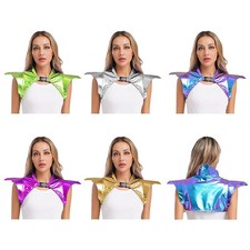 DE Glänzender Damenbolero Steampunk Gothic Jacke Cape Party Rave Halloween Fest