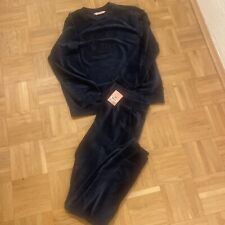 2-Teiler Pyjama Hausanzug Samt Velours Shirt + Hose Hunkemöller NEU dunkel blau 
