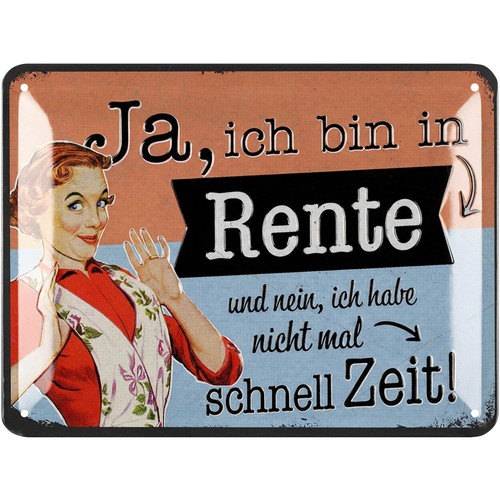 Retro blechschild ruhestand - retro,