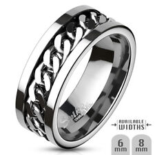 Drehring Ketten Spinning Spinner Band Partner Ring Edelstahl silber Herren Damen