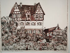 Original LITHO handsigniert von Brigitta Heyduck Schloss "Neunhof" bei Nürnberg