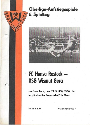 Ddr fußballprogramm bsg - fußballprogramm,