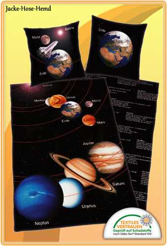 Bettwäsche sonnensystem - bettwäsche,