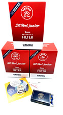 VAUEN Dr. Perl Pfeife Set 3 x 180 Filter 9mm + gratis Hölzer und Aufkleber