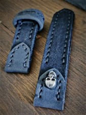 24mm Canvas & Leder Watchstrap Uhrenarmband doppelt gerollt sehr robust Skull