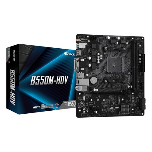 Asrock b550m hdv mainboard - asrock, b550m-hdv