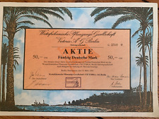 Westafrikanische Pflanzungs Gesellschaft Victoria Berlin Aktie über 50 DM 1982