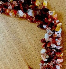 Karneol Nuggets Collier Kette  54 cm 3 reihig sehr schönes schweres Exemplar