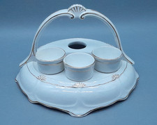 Franz Anton Mehlem Bonn Eierständer mit 3 Eierbechern 13 cm hoch Porzellan