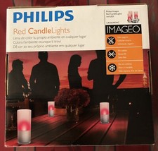 PHILIPS Lights Imageo Candlelight Set Rot Induktionsaufladung Tee-Licht NEU