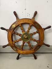 Schiff Steuerrad Holz Original 1968 Antik MTS Alchimist Hamburg