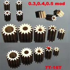0.3,0.4,0.5 Mod Stirnräder 7~16 Zähne Ritzel Zahnrad aus Kupfer Metall Zahnräder