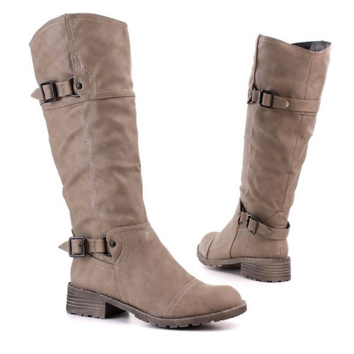 Khaki biker stiefel - biker, jumex