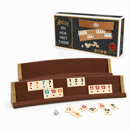 Star 101 oval okey set - 101, dunkel