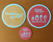 3 Bierdeckel Schierker Feuerstein (2xGroß, 1xKlein)