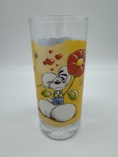 Diddl Glas mit Blume Diddlina gelb blau Wasserglas Trinkglass - gebraucht