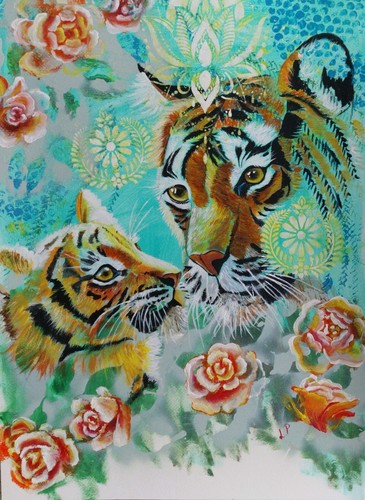 Großes tiger wandbild - tiger,