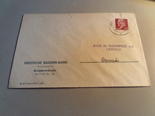 Alter Briefumschlag DDR Deutsche Bauernbank Angermünde 1962