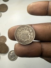 1867 5 Cents USA Münze Schild