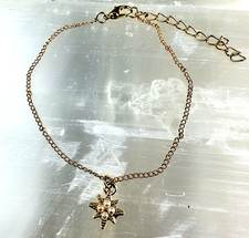 Armband Damen Gold – Armkette mit Stern & Perlen – Modeschmuck Elegant Geschenk