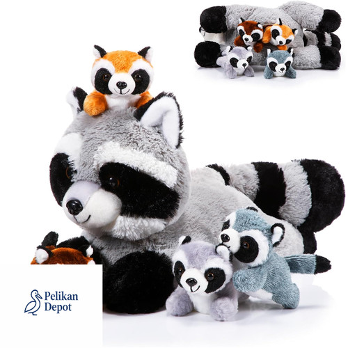 Waschbär plüschtiere set - waschbär,