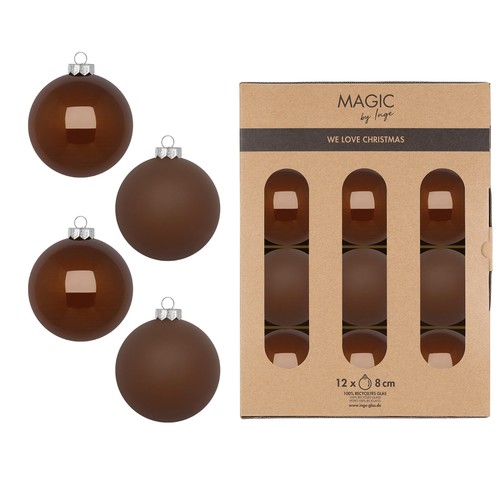 Weihnachtskugeln 8cm glas - 12,