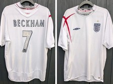 Vintage #7 Beckham England Nationalelf Trikot 2005-2007 Original Umbro Weiß 